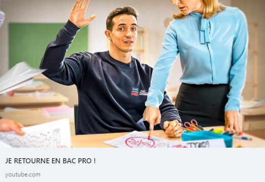 "JE RETOURNE EN BAC PRO"