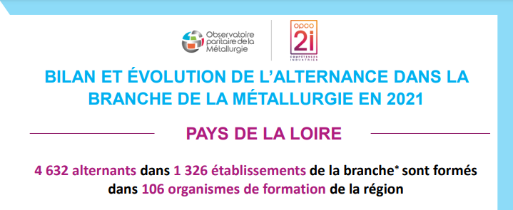 BILAN ET EVOLUTION DE L’ALTERNANCE DANS LA BRANCHE DE LA METALLURGIE : ETUDE NATIONALE ET PORTRAITS REGIONAUX