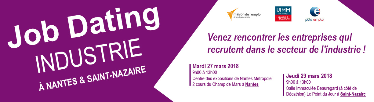 Job Dating "Industrie" à Nantes 27/03 & Saint-Nazaire 29/03