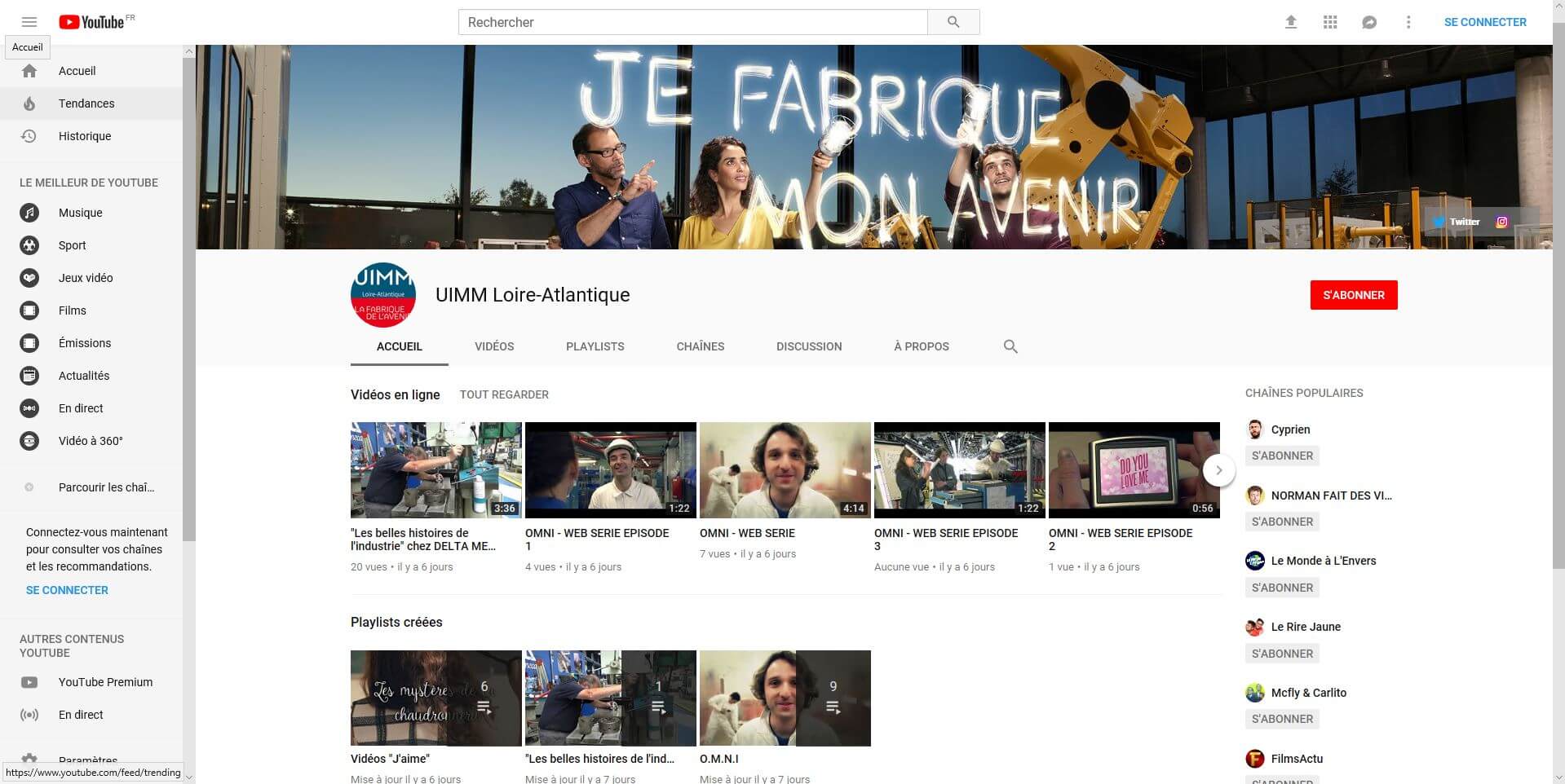 L’UIMM LOIRE-ATLANTIQUE OUVRE SA CHAINE YOUTUBE